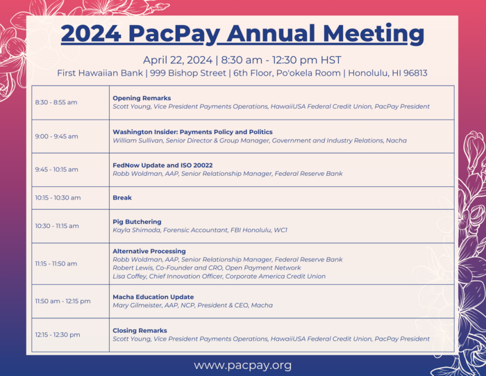 PacPay Annual Meeting Agenda 2024